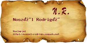 Noszál Rodrigó névjegykártya